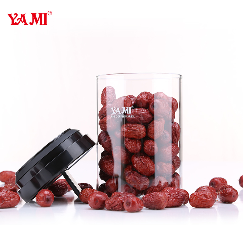 Glass Coffee Canister YM-135W/B/R