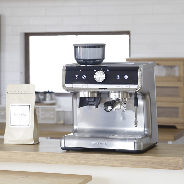 乐呵呵小精灵意式咖啡机 家用小型 研磨奶泡一体商用半自动咖啡机 LHH-5020