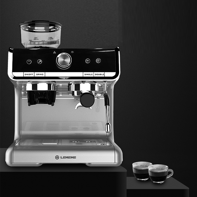 乐呵呵小精灵意式咖啡机 家用小型 研磨奶泡一体商用半自动咖啡机 LHH-5020-大图1