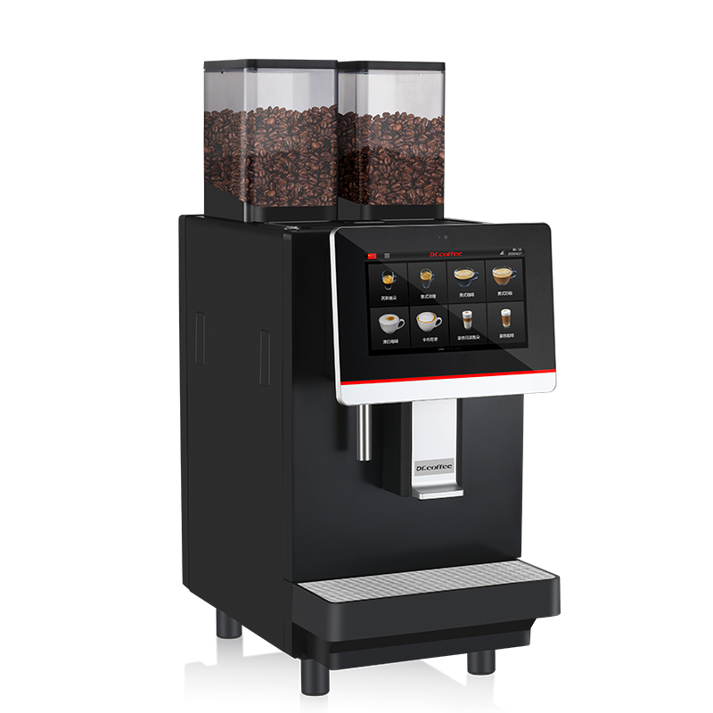 DrCoffee/咖博士F3-H全自动商用咖啡机双豆仓一键冷热奶沫高速出-大图1